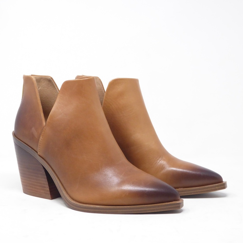 Vince Camuto Womens Gidgeta Ankle Booties Tan Leather Pointed Toe Size 8M